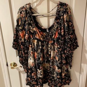 Free People multicolor floral bell sleeve dress